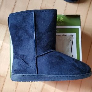 Navy blue Microfiber Boots